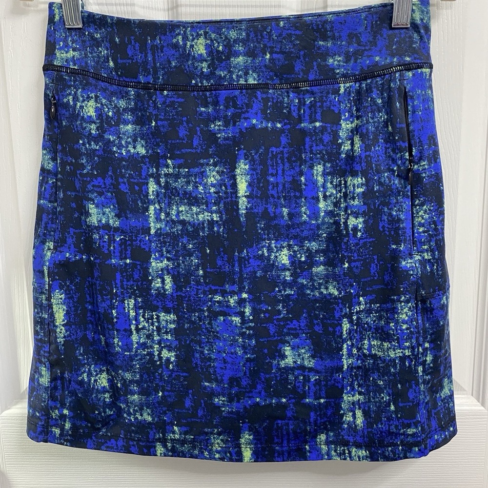 Jockey Navy Blue&Green Tennis/Golf Skort - Women's S. Stretch. Slit Front Pocket